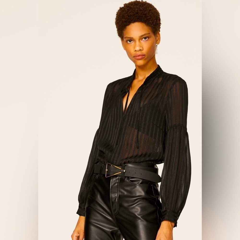 Derek Lam Black Sheer Blouse, Size 50